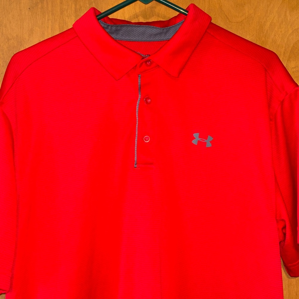 Under Armour Mens Performance Polo Short Sleeve Red Size XL - Picture 2 of 6